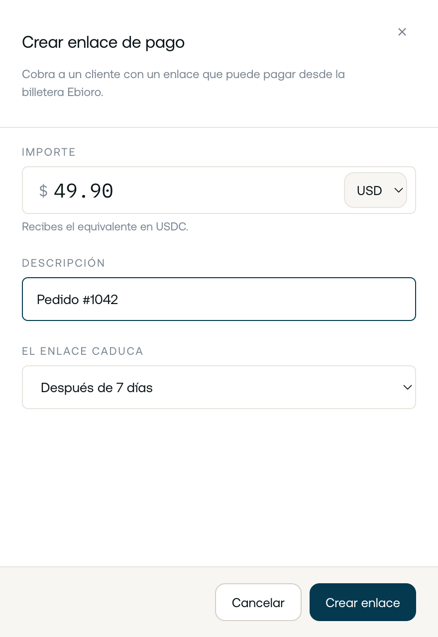 Crear un link de pago